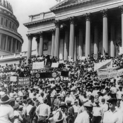 World War I veterans demonstrate at the U.S. Capitol, 1932