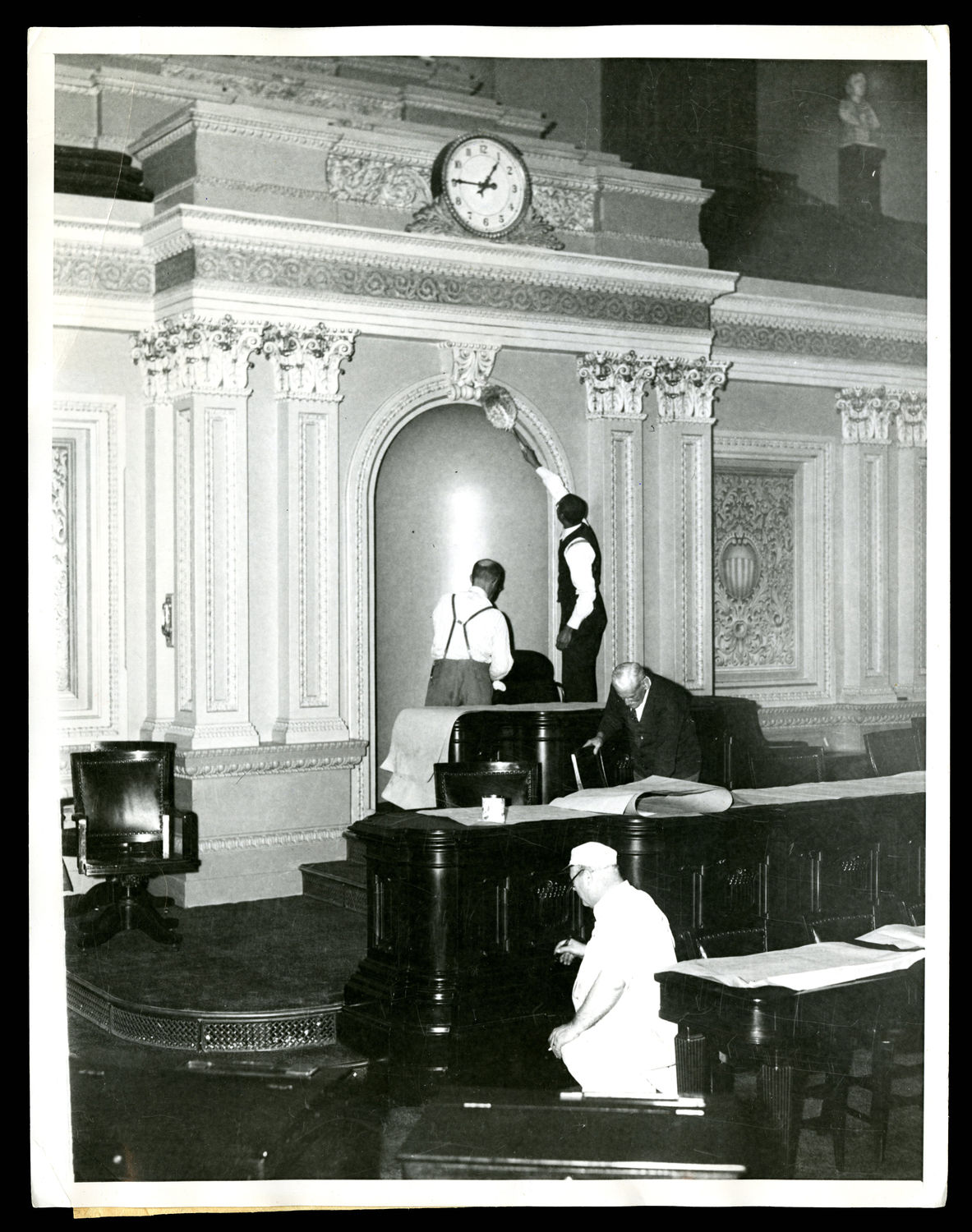 Readying Senate Chamber for Congress Opening (Acc. No. 38.01192.001)