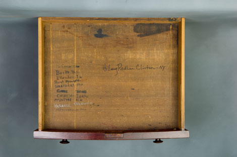 Detail of desk drawer