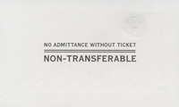 Image of the back of the 2001 Inauguration Ticket