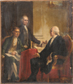 Sketch, George Washington with Jefferson and Hamilton