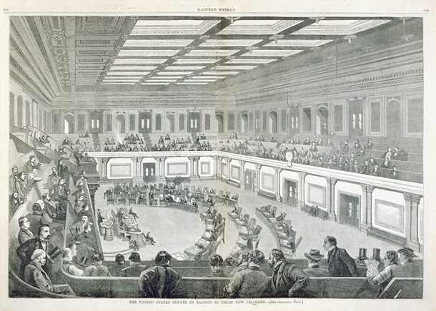 The United States Senate in Session in Their New Chamber. (Acc. No. 38.00001.001)