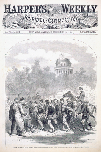 Convalescent Soldiers Passing through Washington to Join Their Regiments. (Acc. No. 38.00109.001)