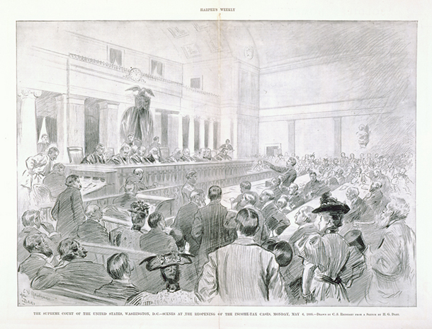 The Supreme Court of the United States, Washington, D.C.—Scenes at the Reopening of the Income-Tax Cases, Monday, May 6, 1895. (Acc. No. 38.00240.002)