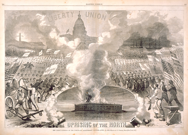 The Great Uprising of the North—An Anniversary Picture—April 12, 1862. (Acc. No. 38.00264.001)