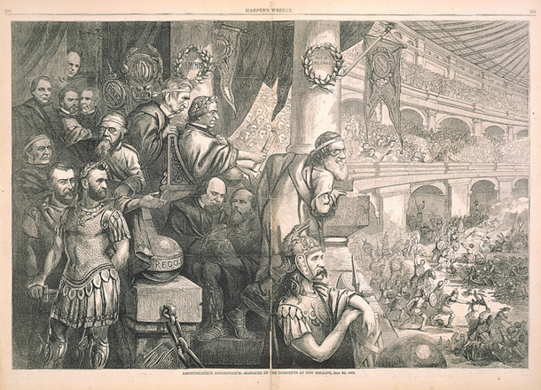 Amphitheatrum Johnsonianum—Massacre of the Innocents at New Orleans, July 30, 1866. (Acc. No. 38.00678.001)