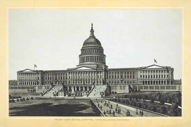 West View of the Capitol, Showing Grand Staircase. (Acc. No. 38.00833.001)