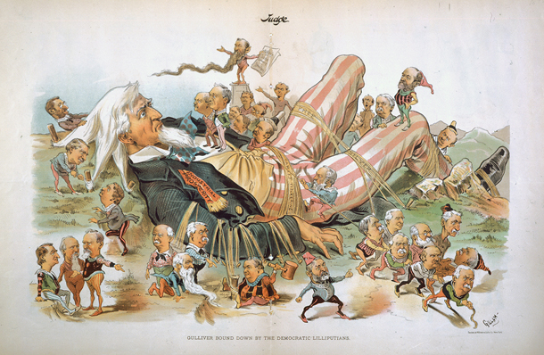 Gulliver Bound Down by the Democratic Lilliputians. (Acc. No. 38.00946.001)