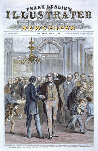 Washington, D.C.—Removal of Hon. Charles Sumner from the Chairmanship of the Committee on Foreign Relations—Scene in Reception Room, Capitol; Mr. Sumner Receiving the Sympathy of His Colleagues. (Acc. No. 38.00968.001)
