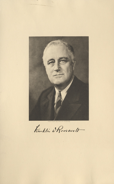 Image of the President from the invitation for the 1937 Presidential Inauguration.