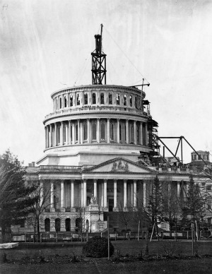 Photograph of Capitol dome, 1861