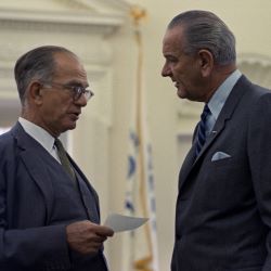 J. William “Bill” Fulbright (D-AR) with President Lyndon B. Johnson, 1968
