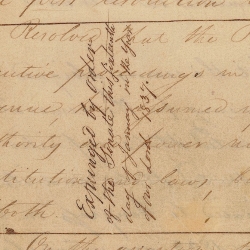 Page from the Senate Journal Showing the Expungement of a Resolution to Censure President Andrew Jackson, 1834