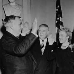 Reenactment of Oath-taking in the Vice President's Office, January 3, 1949
