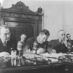Senator Truman chairs a congressional hearing