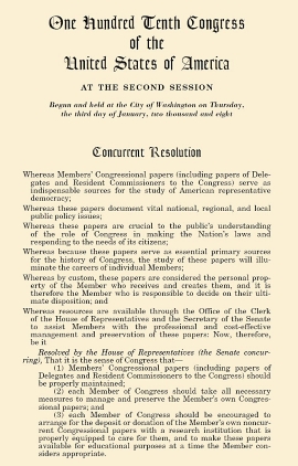 H.Con.Res.307, 110th Congress, 2008