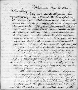 Letter from Samuel F. B. Morse to His Brother, Sidney Morse, May 31, 1844