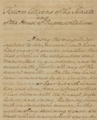George Washington's First Inaugural Address, 1789
