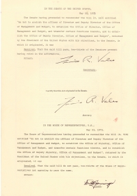 Attempted Override of President Richard Nixon's Veto of S. 518, 1973