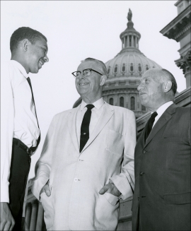 Senate Page Lawrence Bradford, Jr., with Norris Cotton (R-NH) and Jacob Javits (R-NY), 1965