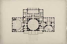 U.S. Capitol, First Floor with Rotunda, Senate Chamber and Library, ca.1833