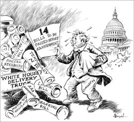 "Congressional Weather Forecast: Long Hot Summer," by Jim Berryman, 1935