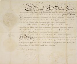 Credentials of Senators George Read and Richard Bassett from Delaware, 1789