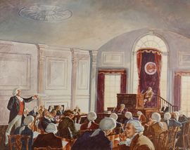 An Artist's Rendition of the Senate Meeting in New York's Federal Hall during the First Congress