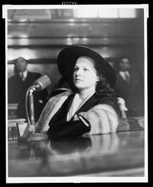 Photo of Virginia Hill Testifying before the Kefauver Committee in New York