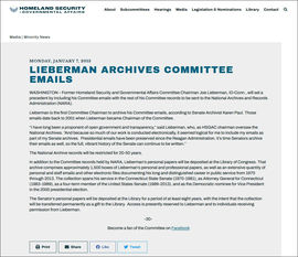 Press Release, Senate Homeland Security and Governmental Affairs Committee, 2013