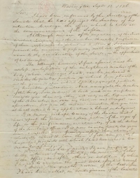 Letter from Lewis Machen to Senator William C. Rives, September 12, 1836