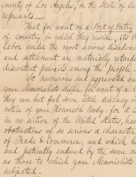 Memorial of Inhabitants of Los Angeles County, California, 1850