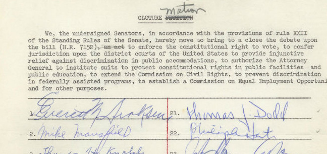 Cloture Motion for the Civil Rights Act of 1964