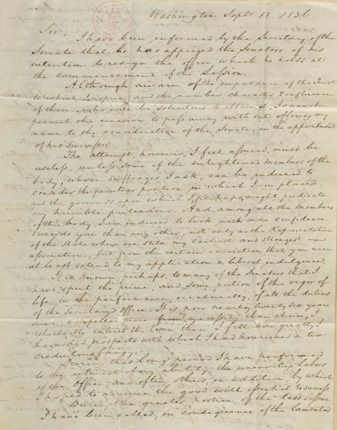 Letter from Lewis Machen to Senator William C. Rives, September 12, 1836