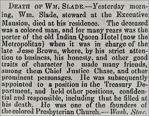 Obituary for William Slade, 1868