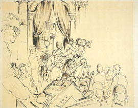 Director Otto Preminger and Crew in the Senate Caucus Room, Russell Senate Office Building (Acc. No. 37.00030.000)