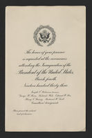 Invitation, 1933 Inaugural Ceremonies (Acc. No. 11.00031.020)