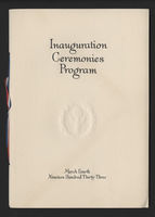 Official Program, 1933 Inaugural Ceremonies (Acc. No. 11.00031.023)