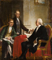 Image: Sketch, George Washington with Jefferson and Hamilton (Cat. no. 33.00028.000)