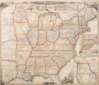 A New Map for Travelers Through the United States of America Showing the Railroads, Canals & Stage Roads. (Acc. No. 38.00056.001)
