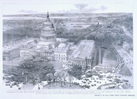 Washington, D. C.—The New National Administration—The Inauguration of President Rutherford B. Hayes, March 5th, 1877—The Ceremony on the East Portico of the Capitol, with Bird's-Eye View of Washington City. (Acc. No. 38.00097.001)
