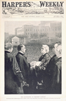 The Inauguration of President McKinley. / Chief-Justice Fuller administering the Oath of Office in Front of the Senate Wing of the Capitol. (Acc. No. 38.00100.001)