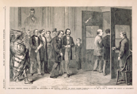 The House Committee, Elected to Manage the Impeachment of the President, Entering the Senate Chamber, Washington, D.C., on the 4th Inst., to Present the Articles of Impeachment. (Acc. No. 38.000154.002)