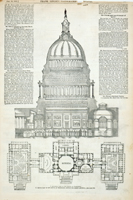 Sectional View of the Capitol at Washington. / Ground Plan of the Capitol at Washington, Showing the Recent Additions. (Acc. No. 38.00166.001)