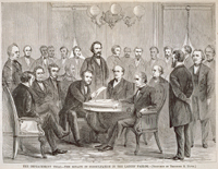 The Impeachment Trial-The Senate in Consultation in the Ladies' Parlor. (Acc. No. 38.00309.001b)
