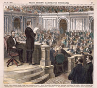 Hon. Ben. Wade, Presiding Officer of the Joint Convention of the U.S. Senate and House of Representatives, Announcing the Election of Ulysses S. Grant as President and Schuyler Colfax as Vice-President of the United States-House of Representatives, Washington, D.C., Feb. 10th 1869. (Acc. No. 38.00331.002)