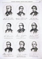 (left to right, top) Butler, Andrew P.Seward, William H.Brooke, Walker(center) Hamlin, HannibalCooper, JamesFelch, Alpheus(bottom) Charlton, Robert M.Morton, JacksonUpham, William (Acc. No. 38.00370.001b)