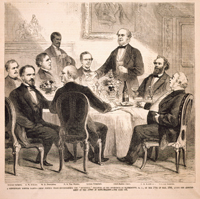 A Significant Dinner Party—Chief Justice Chase Entertaining the "Doubtful" Senators at his Residence in Washington, D.C., on the 11th of May, 1868, after the Adjournment of the Court of Impeachment. (Acc. No. 38.00375.001)