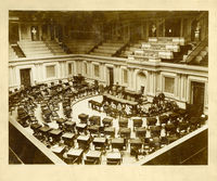[U.S. Senate Chamber with Isaac Bassett and Pages] (Acc. No. 38.00503.001)