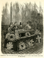 Image: Washington.-The Late Chief-Justice Chase's Body Lying in State in the Supreme Court Room at the Capitol. (Acc. No. 38.01040.001a)